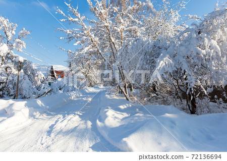 Beautiful winter landscape after a snowfall Beautiful winter landscape after a snowfall 72136694