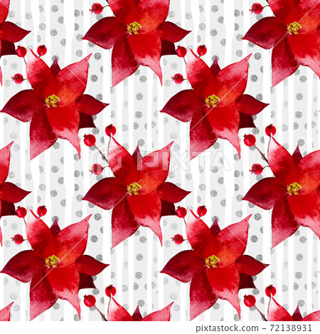 Pattern with red flowers Christmas poinsettias Pattern with red flowers Christmas poinsettias 72138931