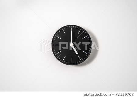 close up of an office clock on white background with clipping path close up of an office clock on white background with clipping path 72139707