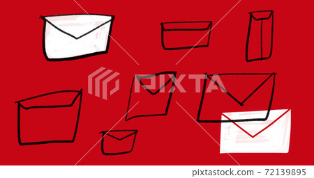 Illustration with lots of letters scattered around 72139895