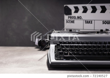 vintage retro typewriter, film camera and movie clapper board vintage retro typewriter, film camera and movie clapper board 72140527