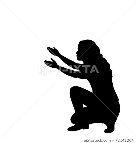 Silhouette of woman in need of help Silhouette of woman in need of help 72141204