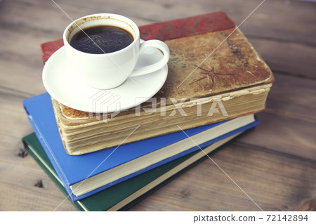 books and coffee on table books and coffee on table 72142894