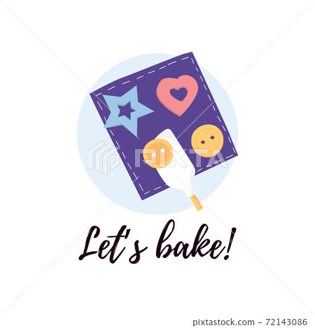 Vector. Lets bake template card with cookies 72143086