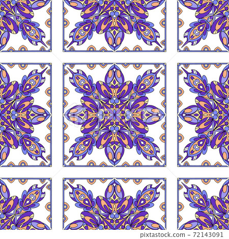 Abstract ethnic seamless pattern. Tribal art boho print, hand drawn ornament. Background texture, wallpaper, wrapping 72143091