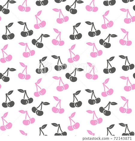 Cute cherry seamless pattern. Good for textile, wrapping, wallpapers, etc. Sweet red ripe cherries isolated on white background. Vector illustration. Cute cherry seamless pattern. Good for textile, wrapping, wallpapers, etc. Sweet red ripe cherries isolated on white background. Vector illustration. 72143871