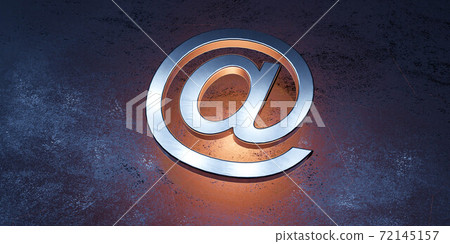 internet mail at symbol network internet world wide web concept glowing metal silver surface 72145157