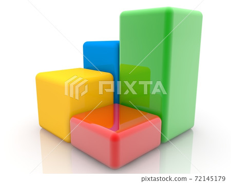 Diagram in various colors on white 72145179