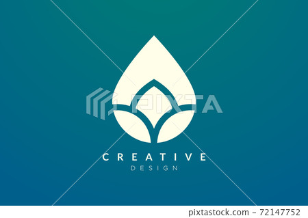 Minimalist abstract shaped water drop logo design. Simple and modern vector design for business brand and product. 72147752