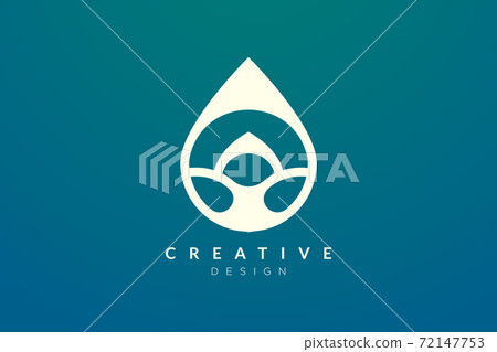 Minimalist abstract shaped water drop logo design. Simple and modern vector design for business brand and product. 72147753