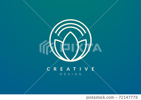 Leaf And Circle Combination Logo Design For Stock Illustration