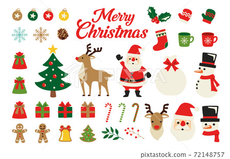 Christmas set illustration material 72148757