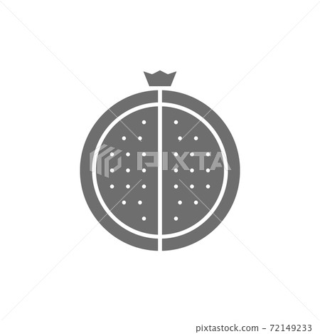 Vector garnet, pomegranate grey icon. Isolated on white background 72149233