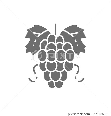 Bunch of grapes grey icon. Isolated on white background 72149236