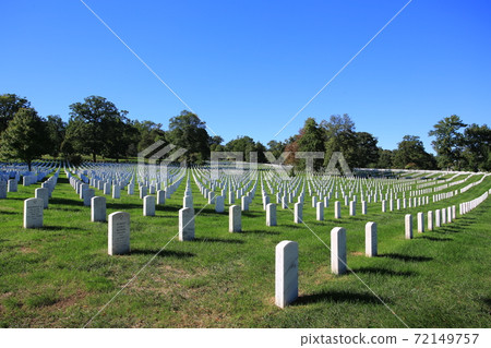 Gravestones on Arlington National Cemetery in Washington 72149757