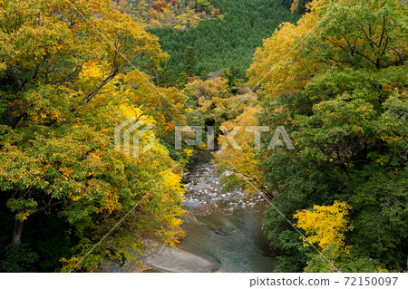 Autumn valley scenery in the headwaters of the Yasu River Autumn valley scenery in the headwaters of the Yasu River 72150097