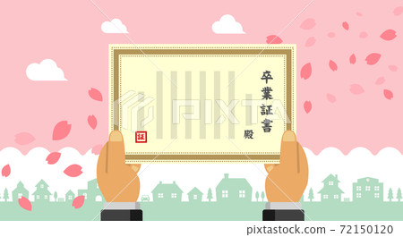 Graduation Ceremony / Diploma / Congratulations on Graduation Banner Illustration (Sakura Fubuki) / No characters 72150120