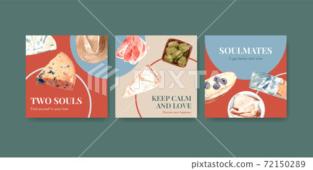 Advertise template with European picnic concept design for marketing watercolor vector illustration. Advertise template with European picnic concept design for marketing watercolor vector illustration. 72150289