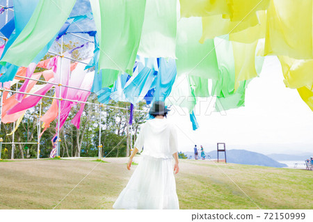 Shiga Prefecture Lake Biwa View Hill Rainbow Curtain 72150999