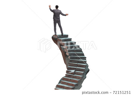 Concept of career ladder with businessman Concept of career ladder with businessman 72151251