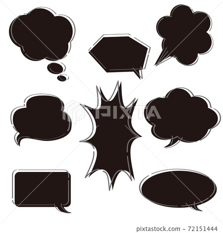 井噴框架可愛時尚的黑色副本空間插圖素材集 72151444