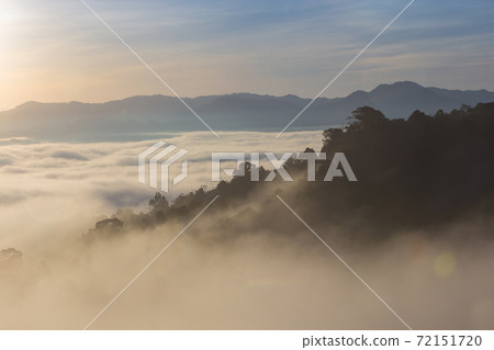 Khao Khai Nui, Sea of fog in the winter mornings at sunrise, New landmark to see beautiful scenery at Thailand. Khao Khai Nui, Sea of fog in the winter mornings at sunrise, New landmark to see beautiful scenery at Thailand. 72151720