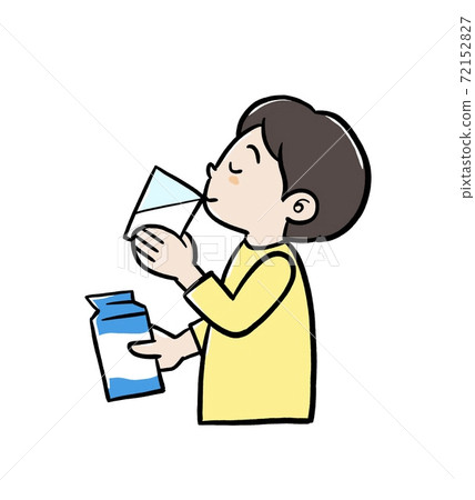 Illustration Of A Child Drinking Milk - Stock Illustration [72152827 