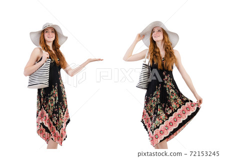 Woman with bag in fashion concept Woman with bag in fashion concept 72153245