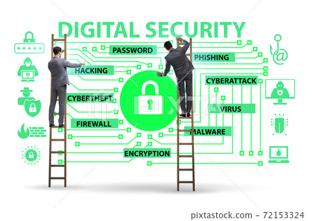 Digital security concept with key elements Digital security concept with key elements 72153324