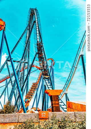 Roller Coaster in funny amusement  park 72153553