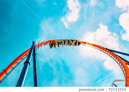 Roller Coaster in funny amusement park Roller Coaster in funny amusement park 72153554