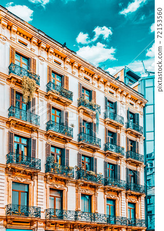 Beautiful historical landscape of the urban view Barcelona, Catalonia, Spain. 72153560