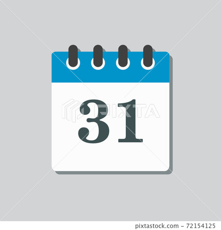 Icon calendar page day, template calendar date 31 Icon calendar page day, template calendar date 31 72154125