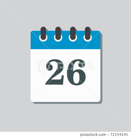 Icon calendar page day, template calendar date 26 Icon calendar page day, template calendar date 26 72154145
