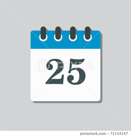 Icon calendar page day, template calendar date 25 Icon calendar page day, template calendar date 25 72154147