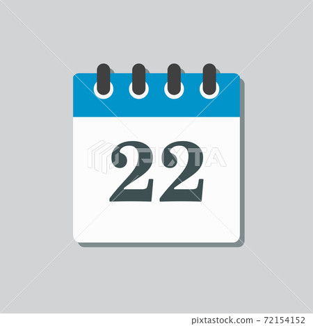 Icon calendar page day, template calendar date 22 Icon calendar page day, template calendar date 22 72154152