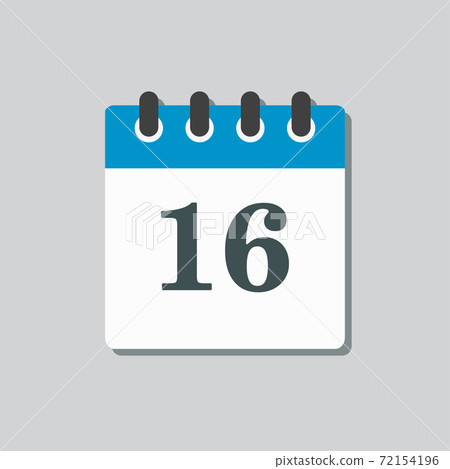 Icon calendar page day, template calendar date 16 72154196