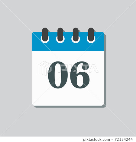 Icon calendar page day, template calendar date - 6 72154244