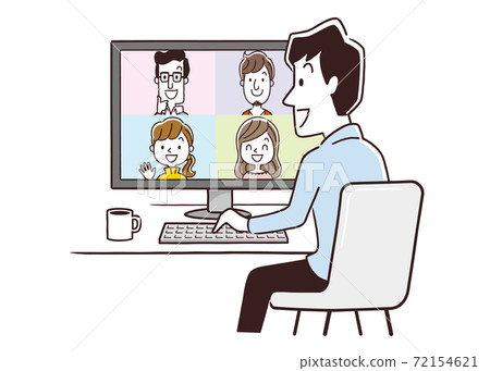 Vector Illustration Material: Online Meeting, Web Conferencing, Remote, Telework, Image 72154621