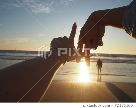 Hands of LA signers at the beach 72155160