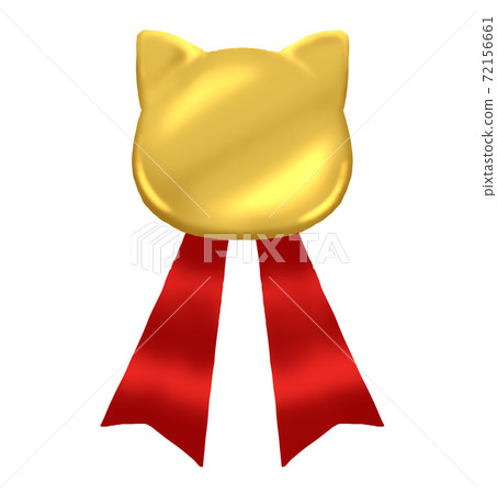Cat medal ribbon gold - Stock Illustration [72156661] - PIXTA