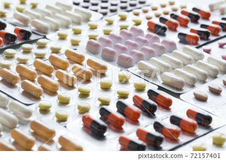 Various pills close up. Business, finance concept. 72157401