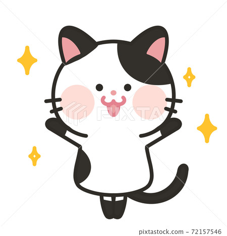 Banzai cat glittering cat - Stock Illustration [72157546] - PIXTA