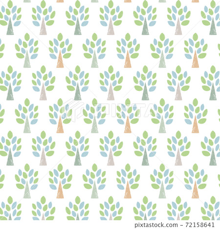 Scandinavian pattern green tree 72158641