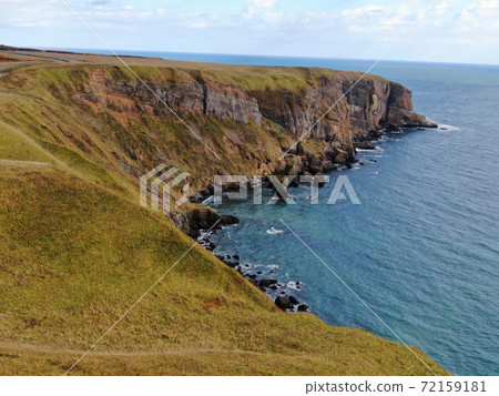 Aerial view of the cape of the cliff of Akkeshi Aerial view of the cape of the cliff of Akkeshi 72159181