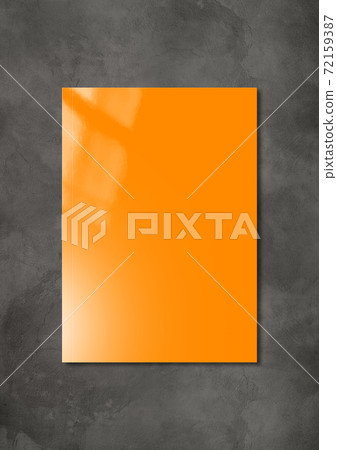 Orange Booklet cover template on dark concrete background Orange Booklet cover template on dark concrete background 72159387