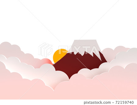 從雲海偷看的紅富士，初升的日出 72159740