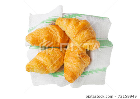Croissant isolated on white background. with clipping path. Croissant french breakfast. Top view. Croissant isolated on white background. with clipping path. Croissant french breakfast. Top view. 72159949