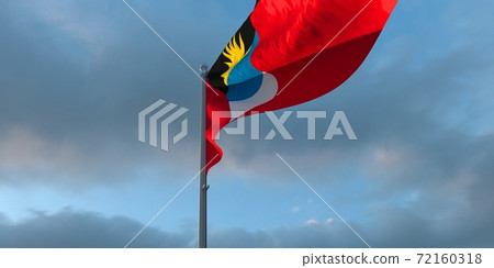 3d rendering of the national flag of the Barbuda 3d rendering of the national flag of the Barbuda 72160318