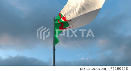 3d rendering of the national flag of the Algeria 3d rendering of the national flag of the Algeria 72160328